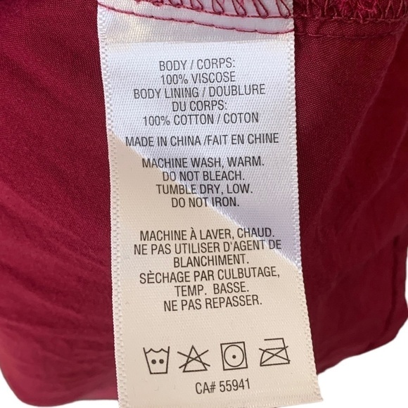 Harlow Boho Crochet Lined Sleeveless Swing Top Burgundy Women's Size Large - Picture 8 of 8